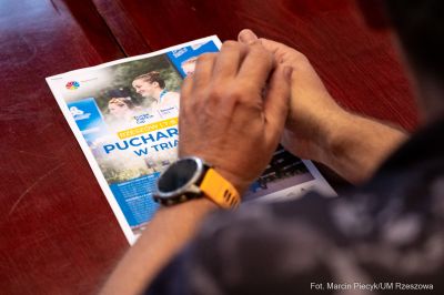 zdjęcie z konferencji prasowej dotyczącej Triathlonu w Stolicy Podkarpacia, fot. Grzegorz Bukała, Urząd Miasta Rzeszowa